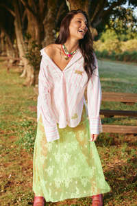 New: The Lace Maxi Skirt - Chartreuse