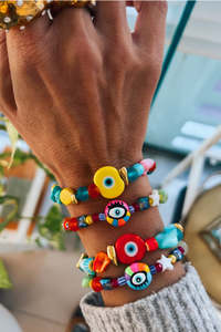 Bracelets: Summer rainbow eye bracelet - Turquoise eye