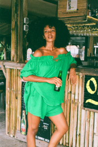 Isla Blouse - Green Cotton