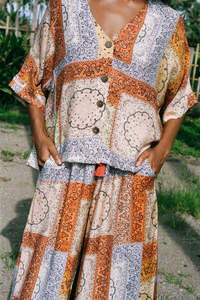 Products: Maggie Button Crop - Paisley Patchwork