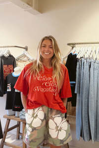 Vacay Crop Tee - Red