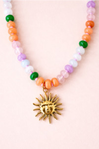 Necklaces: Sunny Gem Necklace - Multi Bead