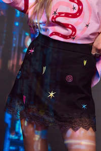Skirts: Lucky Mini Skirt - Midnight