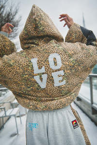 Be Happy Leopard Padded Bomber