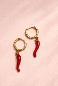 Earrings: Mini Chilli Hoops - Gold