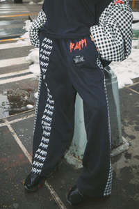 Pants: Be Happy Wide Leg Sweat Pants - Gingham