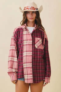Blouses Shirts: Kambrie Flannel Shirt - Wildberry