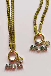 Necklaces: MUM Charm Heart Necklace - Limited Edition