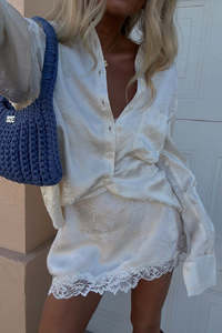 Spell: Dubois Bias Mini Skirt - Pearl