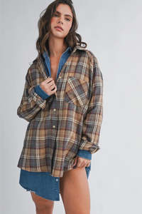 Blouses Shirts: The Oversized Flannel Shirt - Oatlands Check