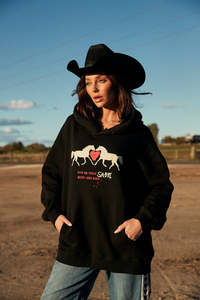 Knitwear: I Love Country Music Hoodie - Black