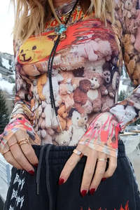 Tops: I Bear-lieve in You Mesh Top
