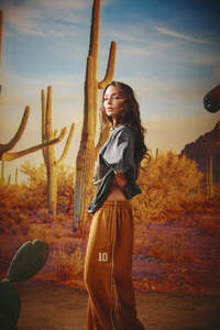 Pants: Happy Chap Wide Leg Sweat Pants - Tan