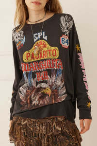 Spell: Pajarito Long Sleeve Tee - Charcoal Grey