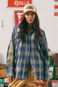 Blouses Shirts: The Horse Power Flannel Shirt - Blue