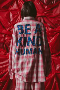 Be a Kind Human Oversized  Shirt- Pink
