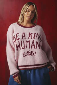 Be a Kind Human Knit Jumper - Pink