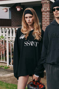 Tees: Polo Collar Long sleeve - Black