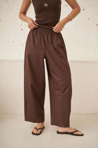 Pants: Bella Barrel Pant - Brunette