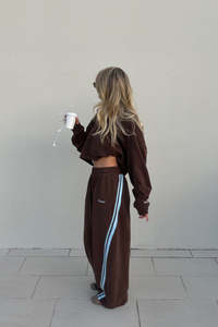 SSAINT Barrel Trackpant Choc/Baby Blue