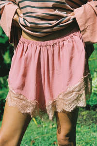 Shorts: Unwind Lace Shorties - Clay