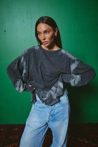 Tees: The Baby Got Back Long Sleeve Tee - Charcoal