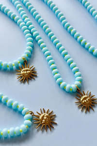 Best Sellers: Sunny Gem Necklace - Sky Blue