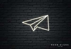 Home Decor Neon Signs: Paper Plane - LED Neon Sign