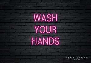 Business Neon Signs: Wash Your Hands - LED Neon Sign