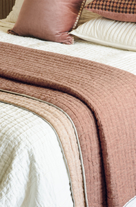 Products: Bianca Lorenne Appetto Dusky Merlot Coverlet Luxury Linen Coverlet NZ