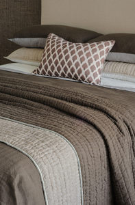 Products: Bianca Lorenne Appetto Cocoa Coverlet Luxury Linen Coverlet NZ