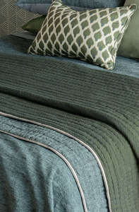 Products: Bianca Lorenne Appetto Spruce Coverlet Luxury Cotton & Linen Coverlet NZ