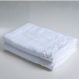 Products: Baksana Bamboo Cotton Bath Towel with Lace Detail (Pair)