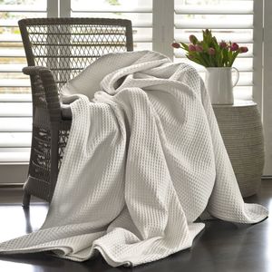 Baksana Artemis Silver Waffle Blanket 100% Egyptian Cotton