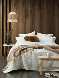 MM Linen Loom Coverlet Set Chalk MM Linen Bedding NZ