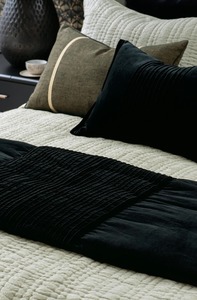 Products: Bianca Lorenne Piega Comforter Cushion-Eurocases Sold Separately Black
