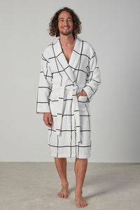 Products: Baksana Marcus Robe White Check