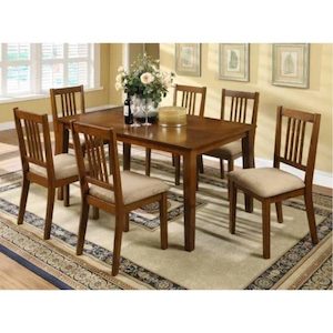 Products: Mission Oak Dining Suite with 6 chairs – Nest Furniture