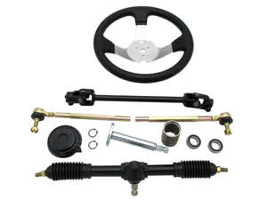 Steering Wheels Boss Kit Parts: 150cc Go Kart Steering Wheel Tie Rod Rack Set