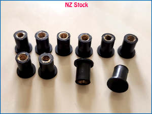 Bolts Screws Washers: M5 5mm Rubber Well Nut Windscreen & Fairing Wellnuts 10pcs