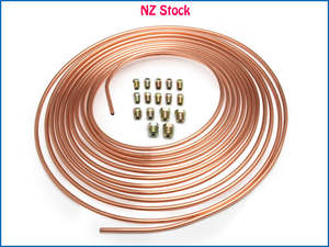 Brakes Brake Parts: Brake Line Tubing Kit 3/16" OD 25 FT Coil Roll with Fittings