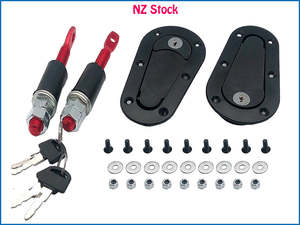Exterior: Flush Mount Hood Bonnet Pins with Lock