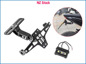 Light: Universal Motorcycle License Number Plate Bracket Holder with LED Light