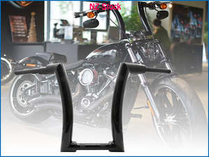 Grips: Black Motorcycle Handlebar for Harley Sportster Yamaha Vstar 820mm 14" Rise