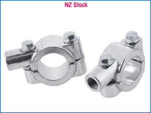 2 x 8mm Motorcycle Mirror Mount Clamp Holder for 25mm Handlebar
