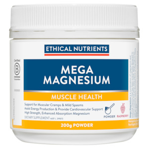 Ethical Nutrients Mega Magnesium Powder - Raspberry Flavour