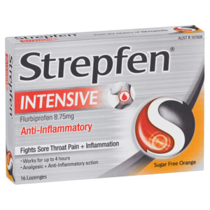 Pharmacy Only Medicines: Strepfen Intensive Lozenges - Sugar Free Orange
