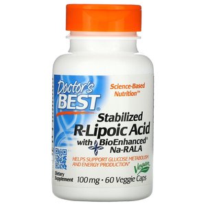 Biotin: Doctor's Best Stabilized R-Lipoic Acid with BioEnhanced Na-RALA 100mg