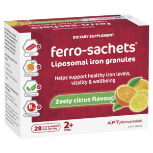 Folic Acid Vitamin B9: Ferro-Sachets Liposomal Iron Granules - Zesty Citrus Flavour