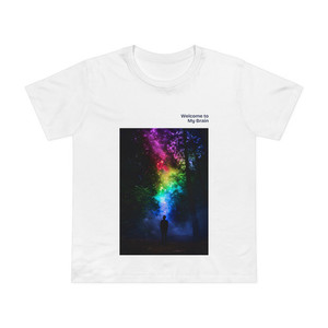 Products: Welcome to My Brain (Night Sky) Women’s Maple Tee Neurodiversity in Education Project